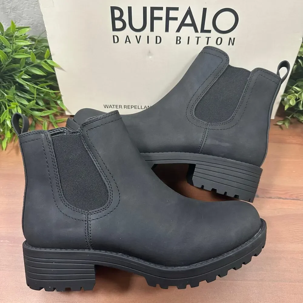 Buffalo David Bitton Women's Anna Black Water Repellant Boots‎ Size 10